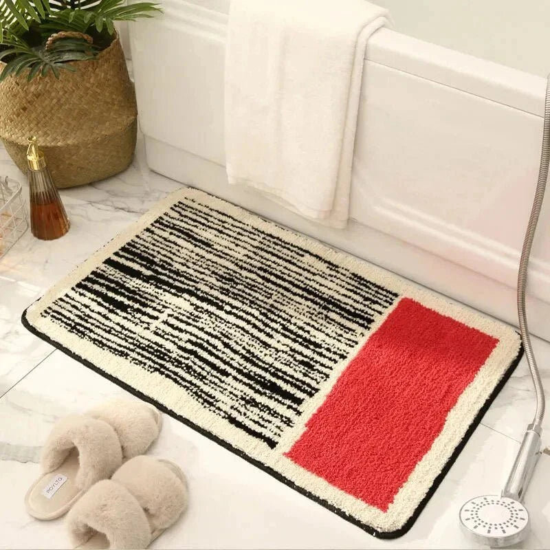 Nordic Abstract Bath Mat – Hand-Crafted - Tegulane Global