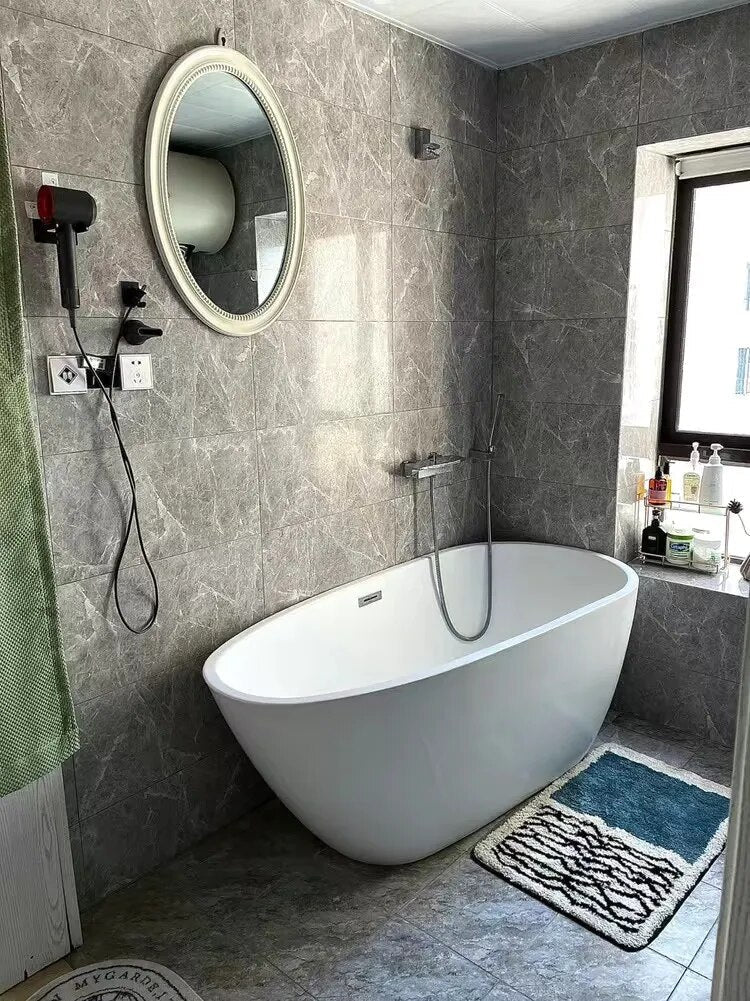 Nordic Abstract Bath Mat – Hand-Crafted - Tegulane Global