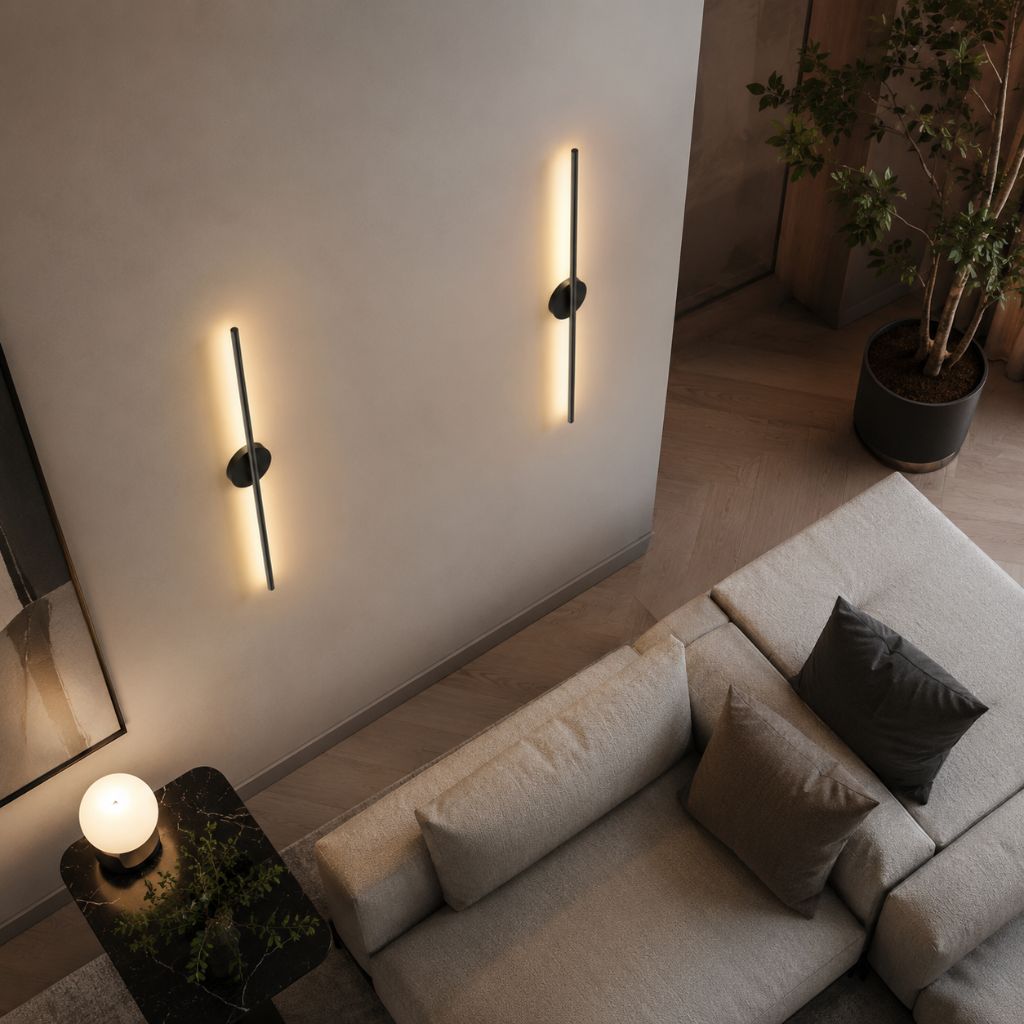 Nordic Black Linear LED Wall Sconce Slim Design - Tegulane Global