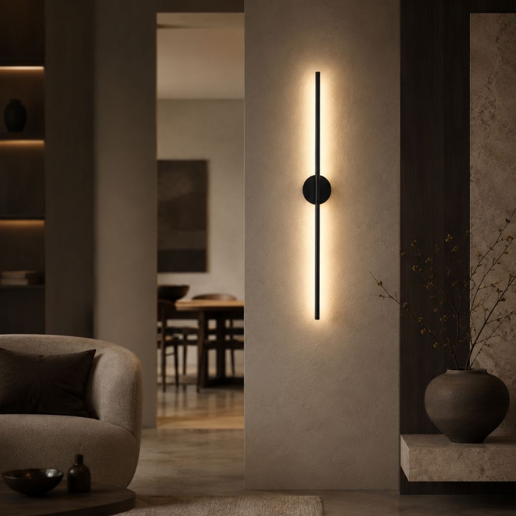 Nordic Black Linear LED Wall Sconce Slim Design - Tegulane Global