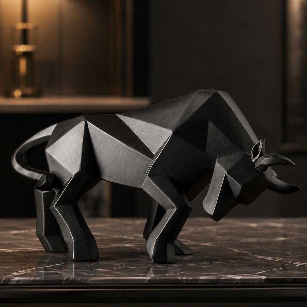 Nordic Bull Resin Sculpture - Tegulane Global