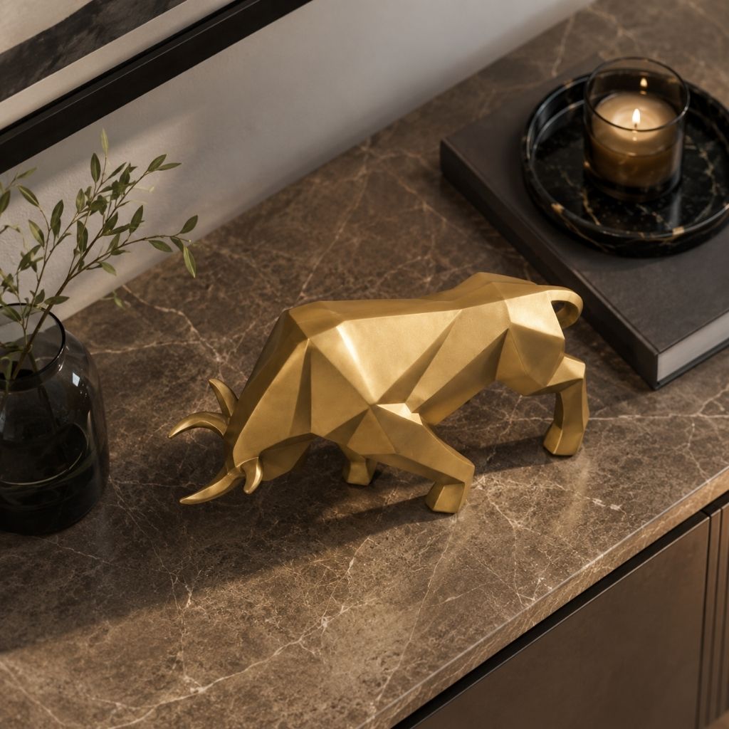 Nordic Bull Resin Sculpture - Tegulane Global