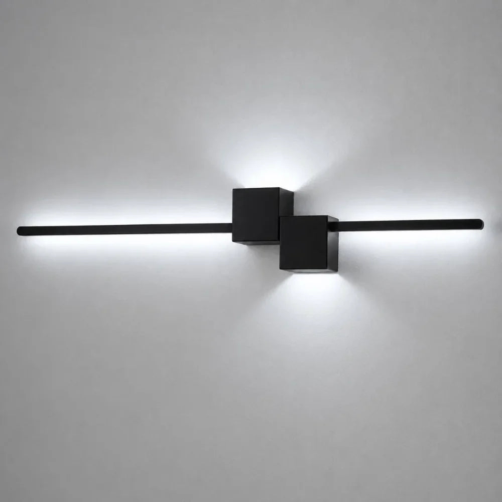 Nordic Minimalist LED Wall Sconce Aluminium Black Art Design - Tegulane Global