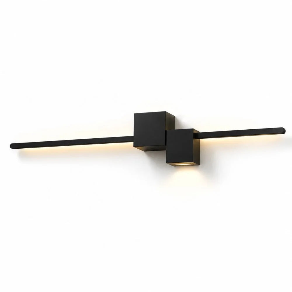 Nordic Minimalist LED Wall Sconce Aluminium Black Art Design - Tegulane Global