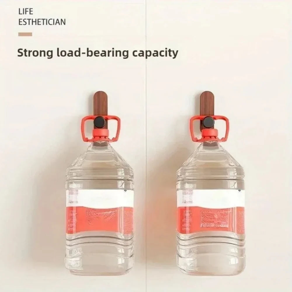 Nordic Walnut Wood Adhesive Wall Hooks - No Drill - Tegulane Global