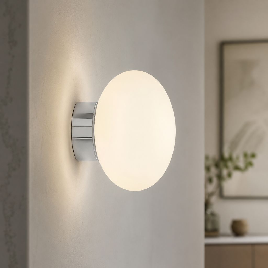Nordic White Glass Orb Wall Sconce - Tegulane Global