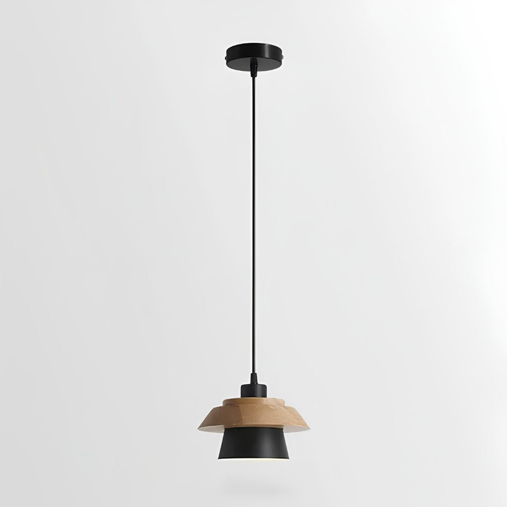 Nordic Iron & Wood Pendant Light with Adjustable Cord - Tegulane Global
