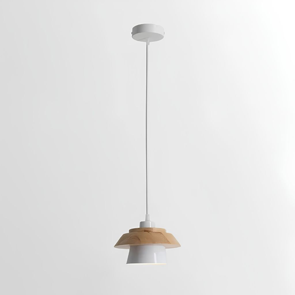 Nordic Iron & Wood Pendant Light with Adjustable Cord - Tegulane Global