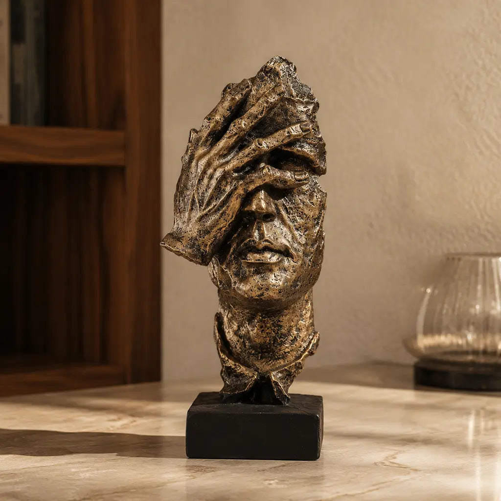 Odin's Faces Nordic-Inspired Resin Sculpture - Tegulane Global
