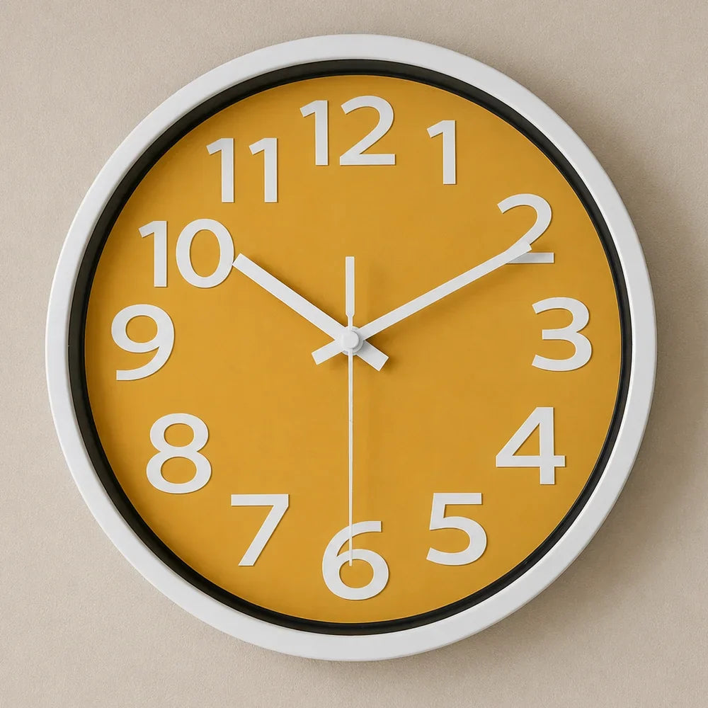 Orange Wall Clock Minimalist Nordic Style - Tegulane Global