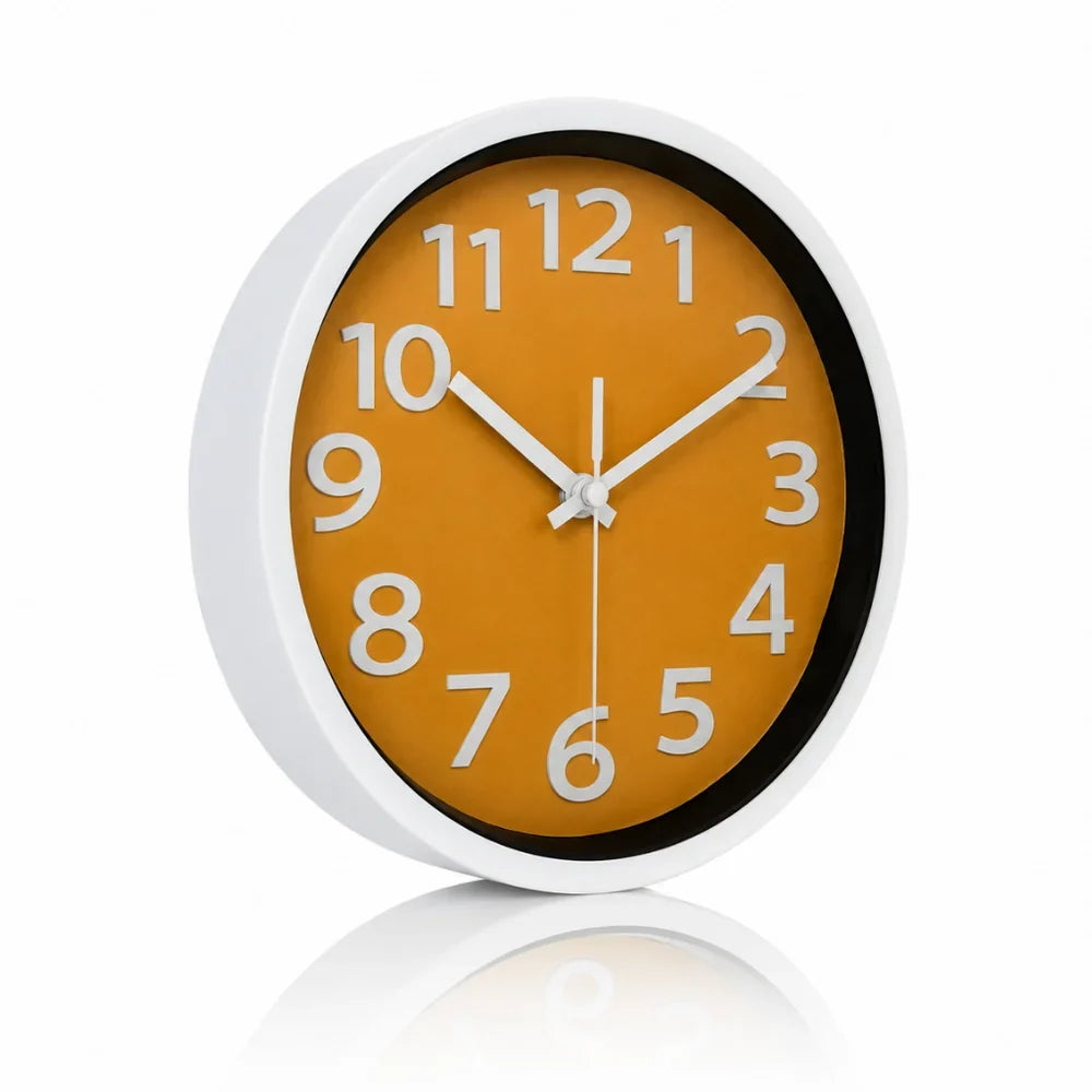 Orange Wall Clock Minimalist Nordic Style - Tegulane Global