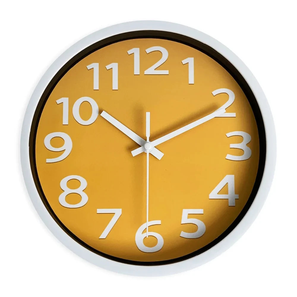 Orange Wall Clock Minimalist Nordic Style - Tegulane Global