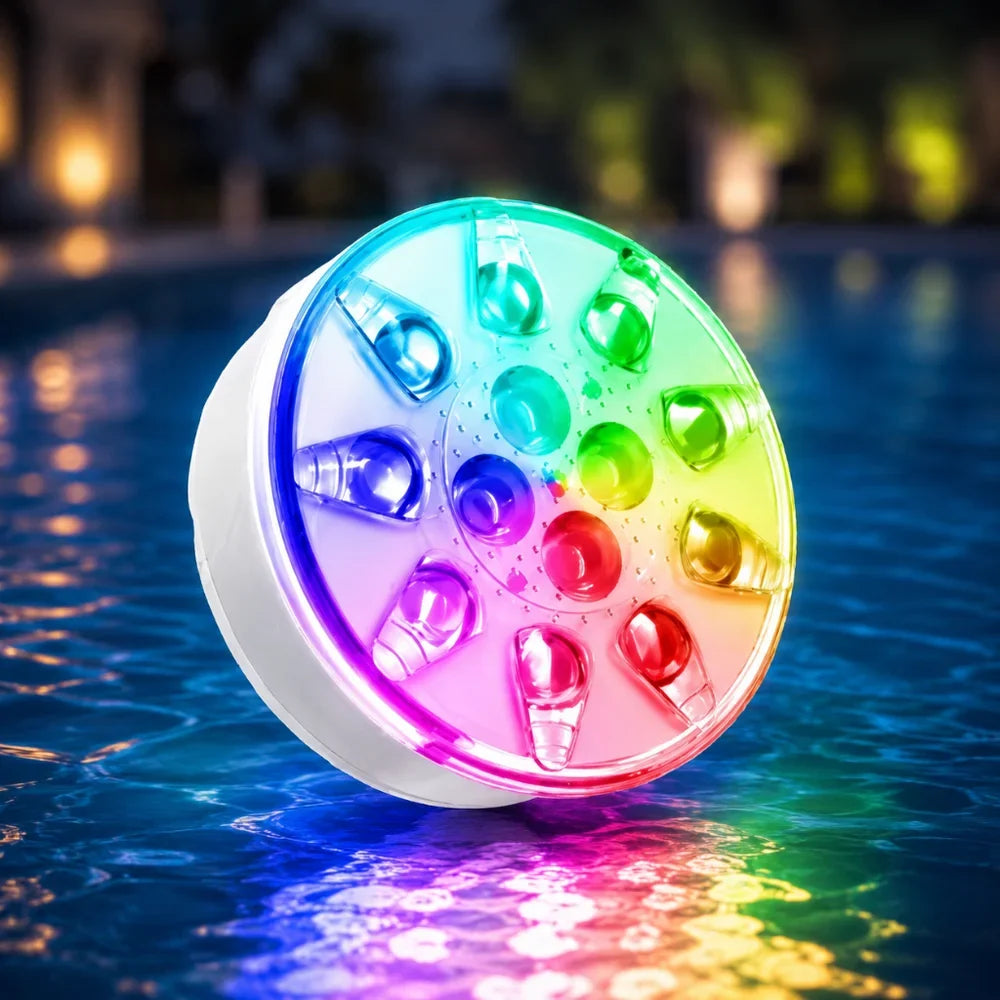 Rechargeable Pool Lights IP68 Waterproof Submersible LED with Remote - Tegulane Global