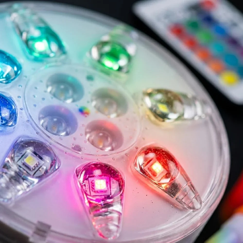 Rechargeable Pool Lights IP68 Waterproof Submersible LED with Remote - Tegulane Global