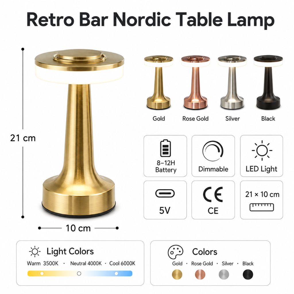 Retro Bar Nordic Table Lamp - Tegulane Global