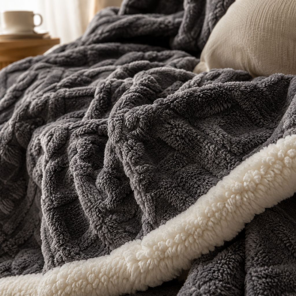 Reversible Sherpa Fleece Blanket – Soft & Warm Throw - Tegulane Global