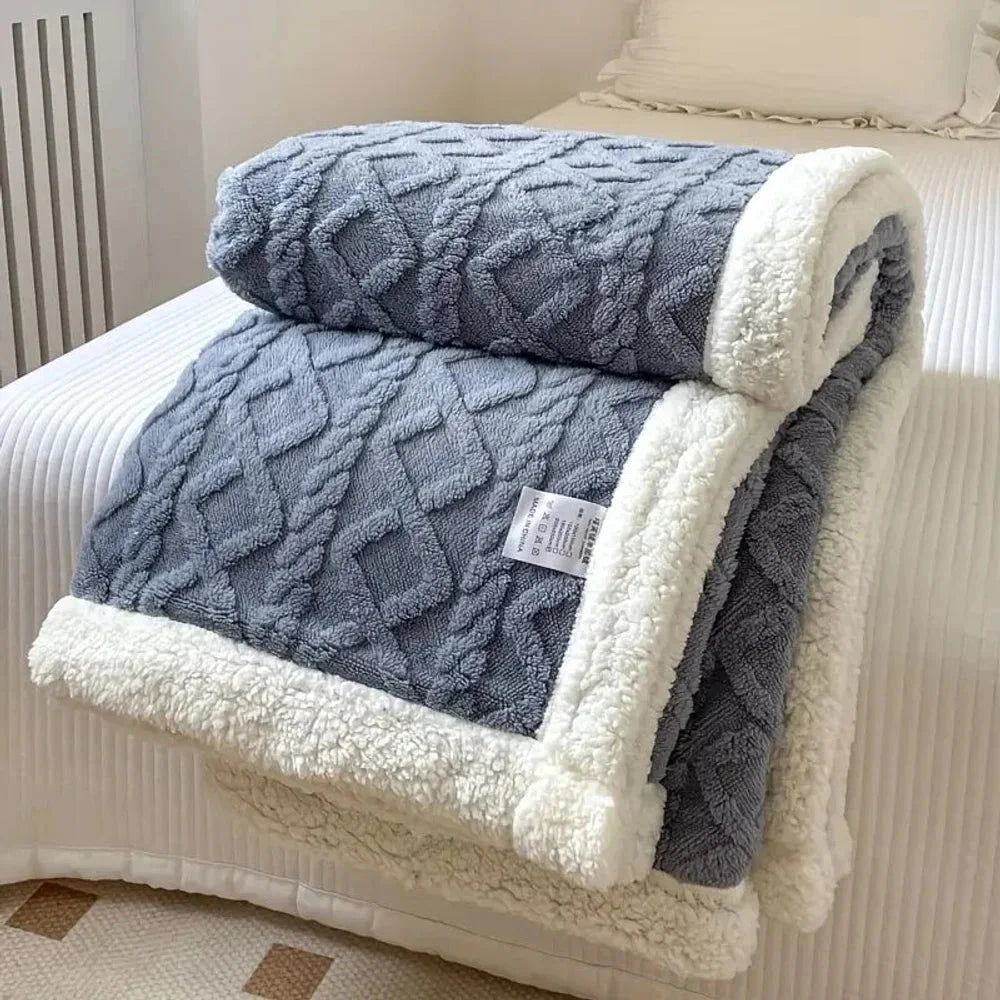 Reversible Sherpa Fleece Blanket – Soft & Warm Throw - Tegulane Global