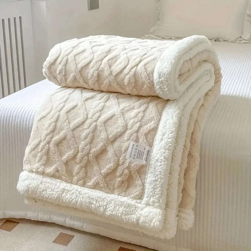 Reversible Sherpa Fleece Blanket – Soft & Warm Throw - Tegulane Global