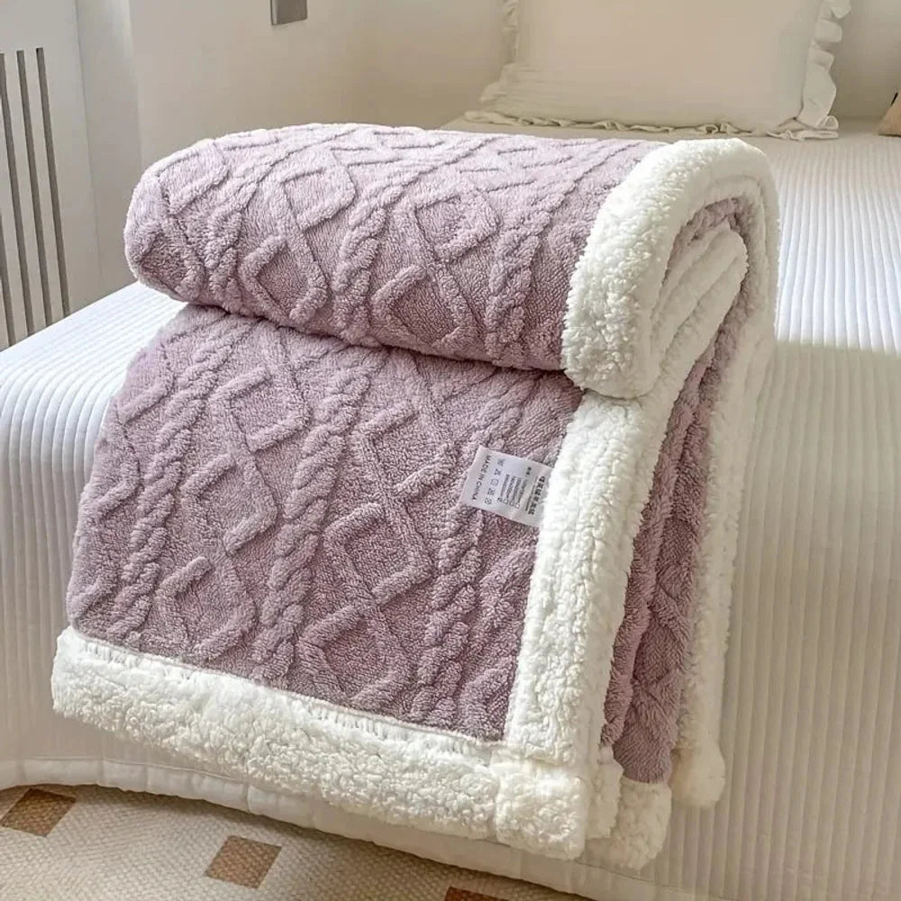 Reversible Sherpa Fleece Blanket – Soft & Warm Throw - Tegulane Global