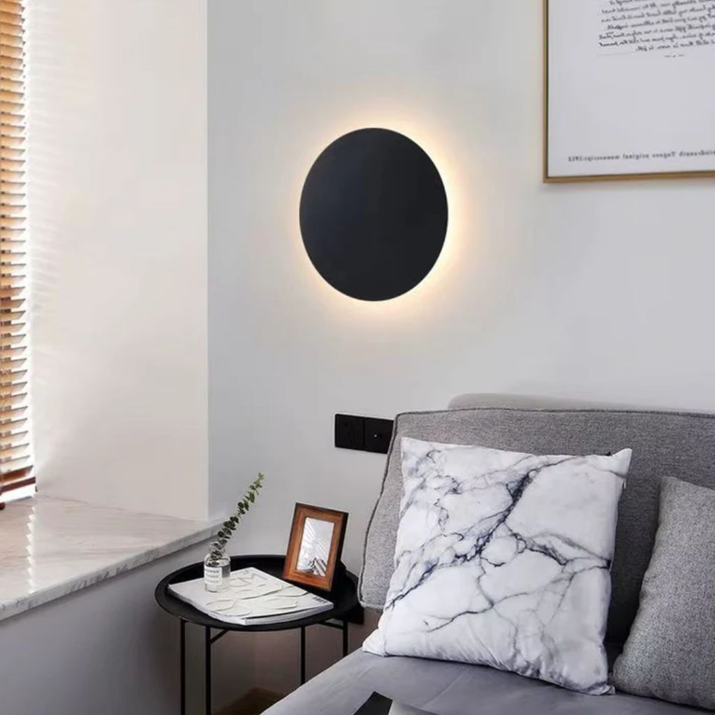 Round Backlit Sconce LED Wall Light for Interiors - Tegulane Global