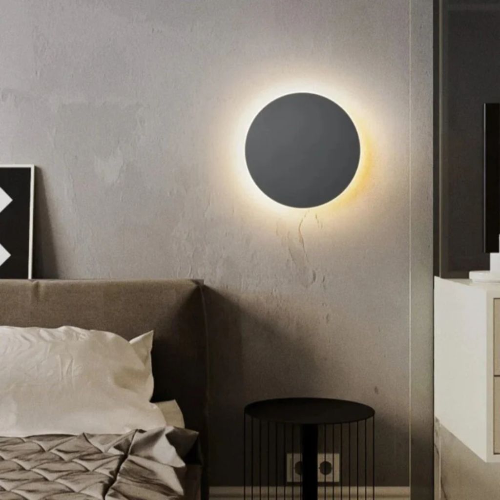 Round Backlit Sconce LED Wall Light for Interiors - Tegulane Global