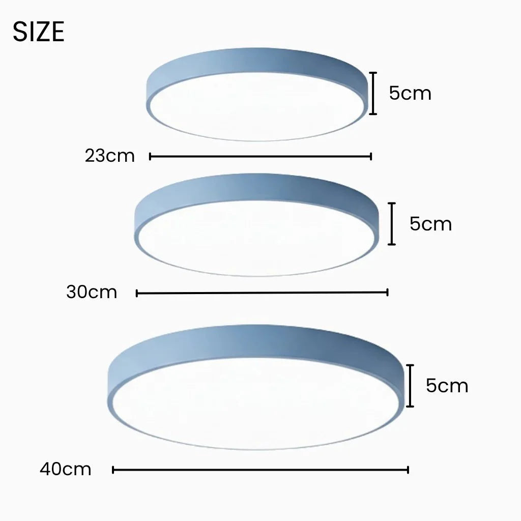 Round Slim Semi Flush Ceiling Light Fixture For Living Room - Tegulane Global