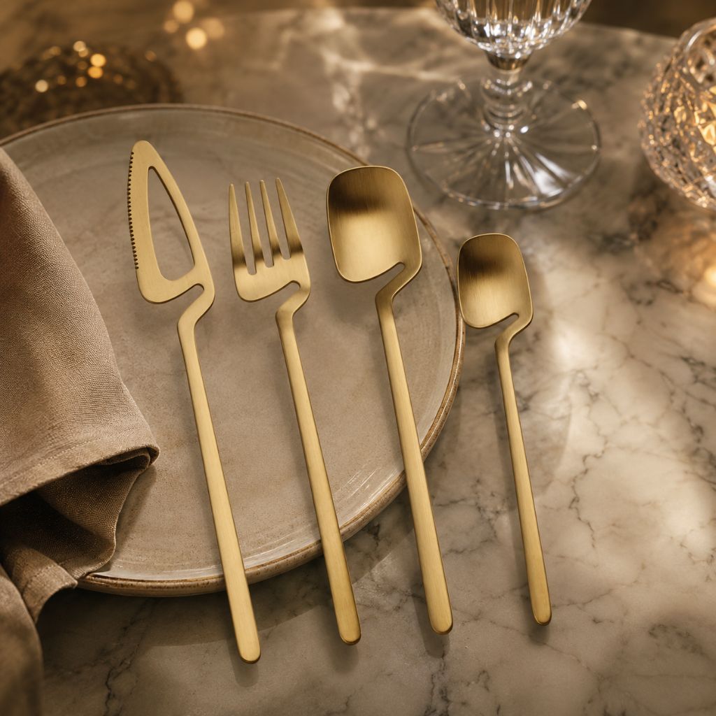 Skeleton Cutlery Set – Luxe Stainless Steel with Bold Contemporary Design - Tegulane Global