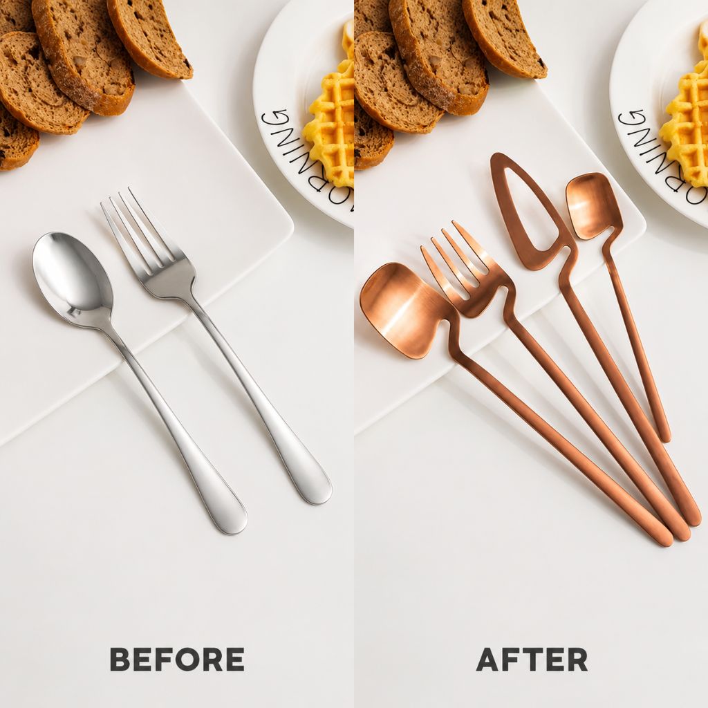 Skeleton Cutlery Set – Luxe Stainless Steel with Bold Contemporary Design - Tegulane Global