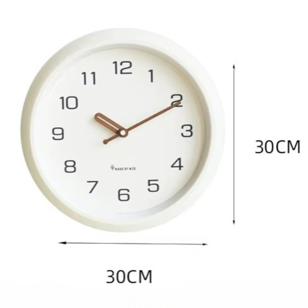 SoftOrb Scandinavian Cream Silent Wall Clock - Tegulane Global