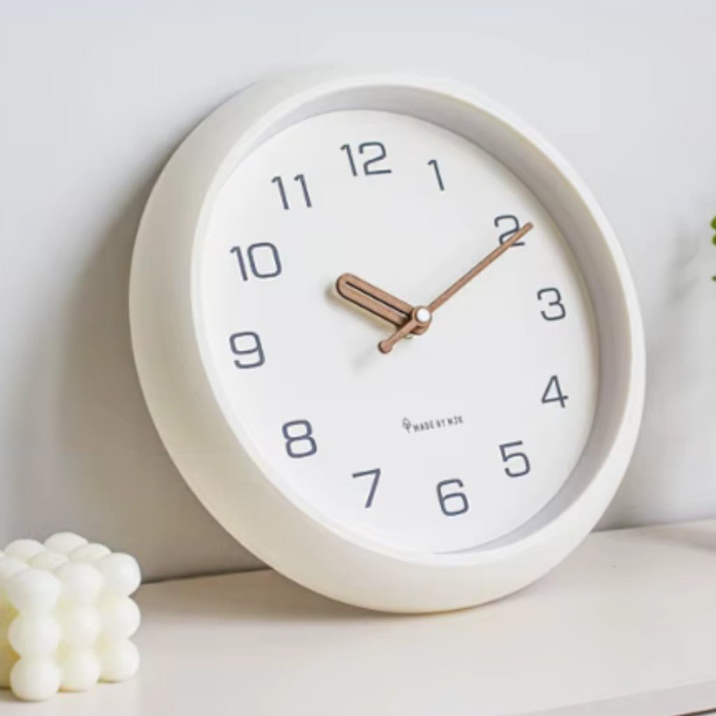 SoftOrb Scandinavian Cream Silent Wall Clock - Tegulane Global