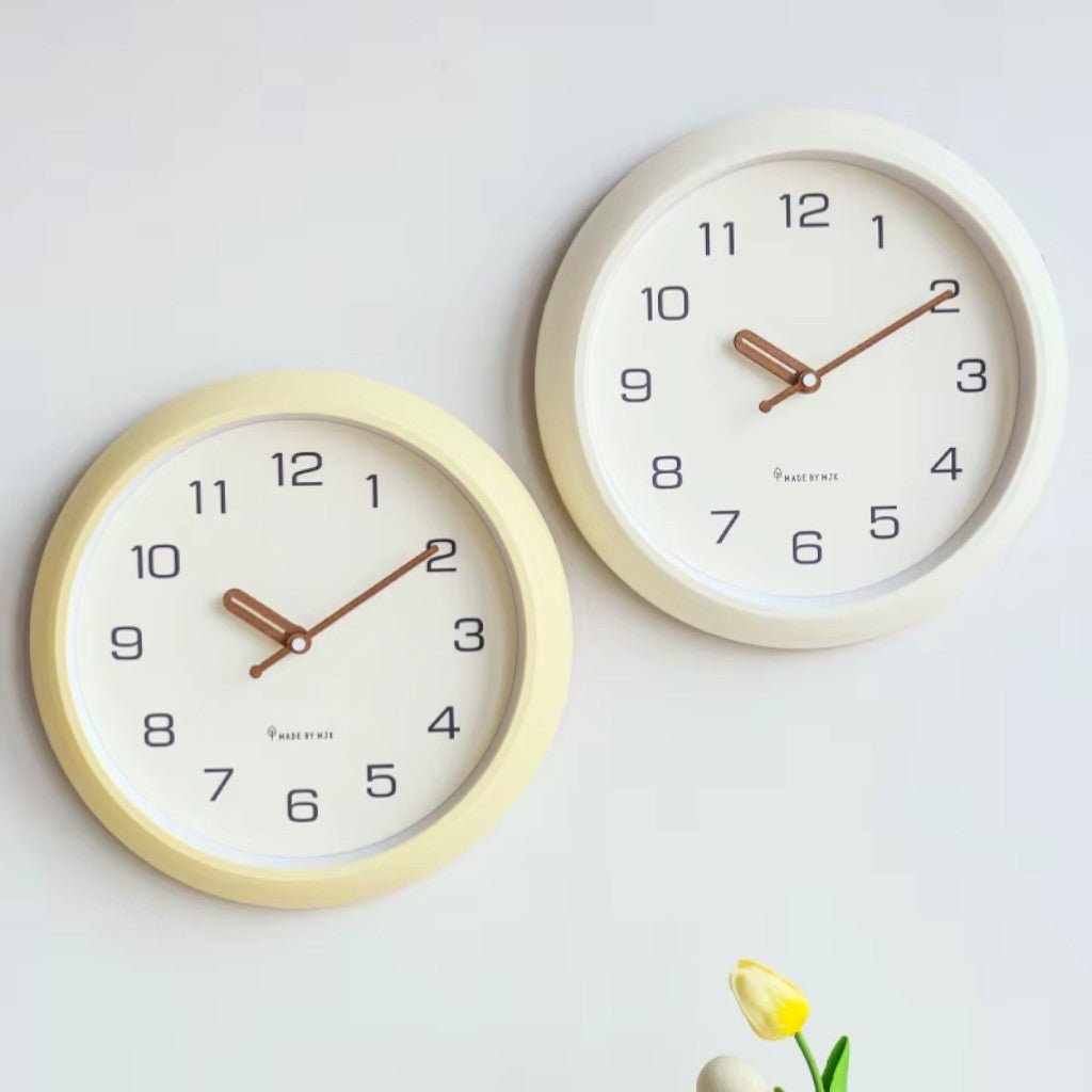 SoftOrb Scandinavian Cream Silent Wall Clock - Tegulane Global