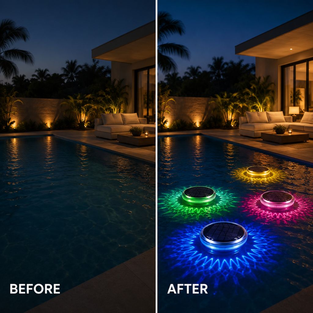 Solar Colorful LED Floating Pool Lights With Remote Control - Tegulane Global