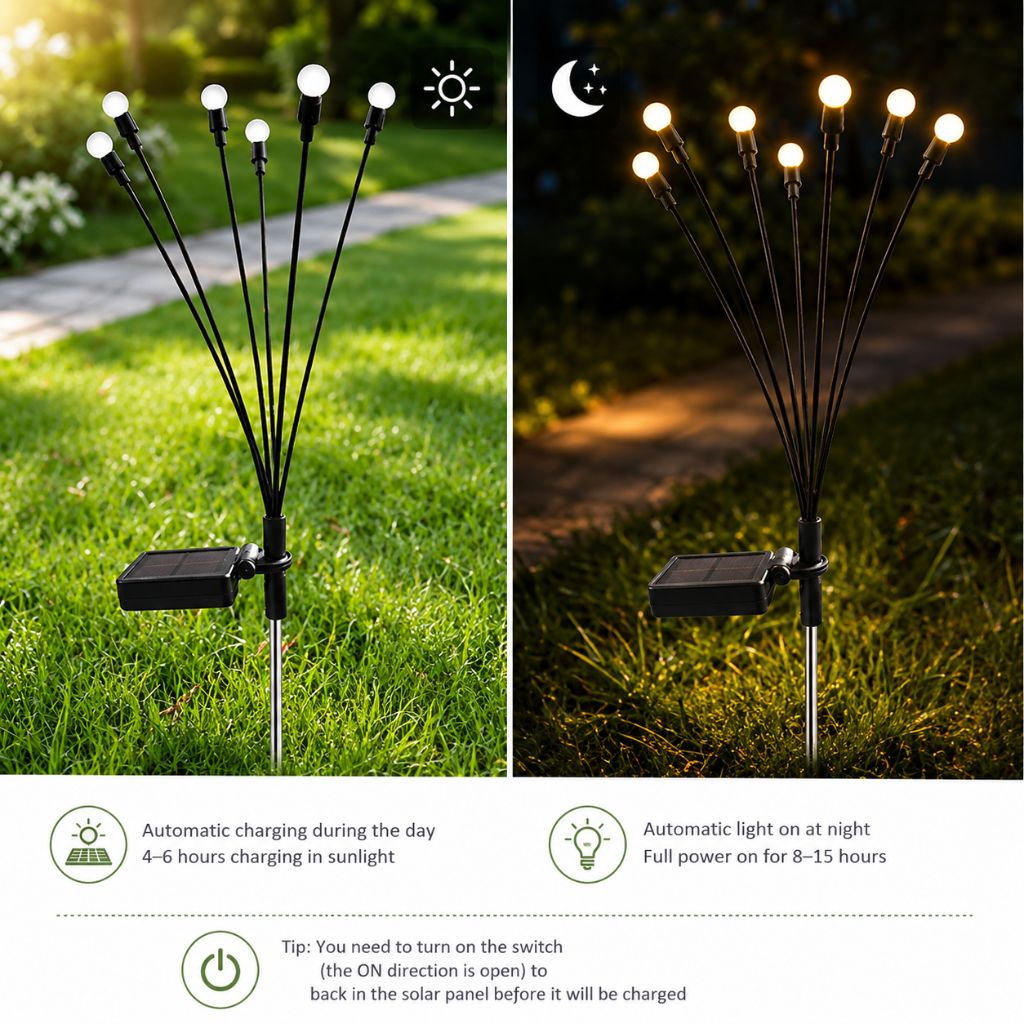 Solar Firefly Garden Light IP65 Waterproof Stake Lamp Outdoor Light - Tegulane Global