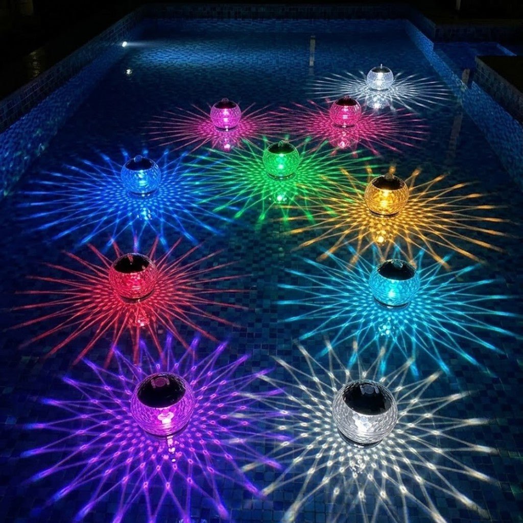 Solar Floating Pool Lights RGB Colour Changing - Waterproof LED Ball - Tegulane Global