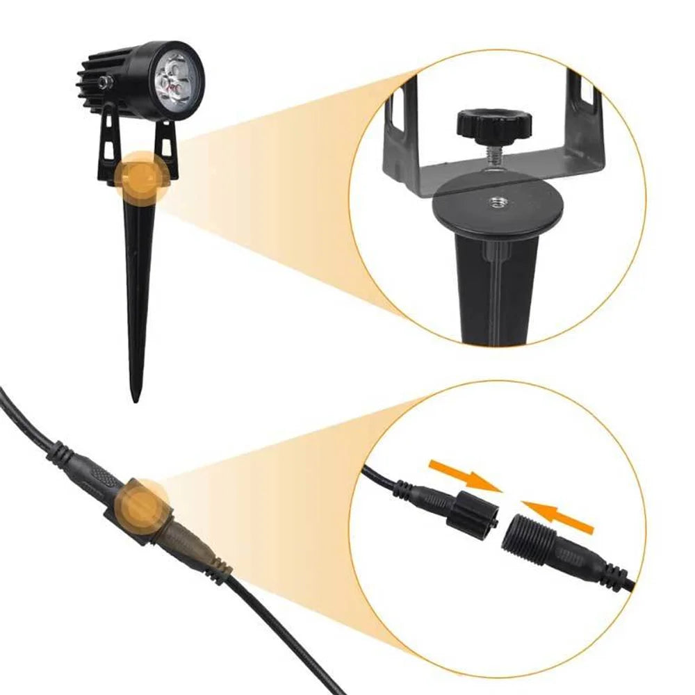 Solar Garden Spotlights - 4-Pack IP65 Waterproof LED Light - Tegulane Global