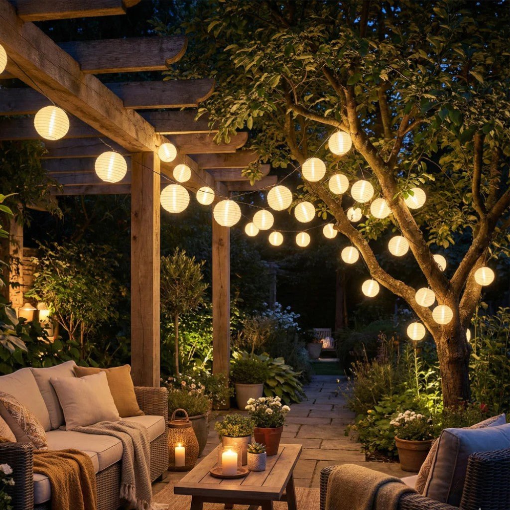 Solar Lantern String Lights IP65 Waterproof Outdoor Garden Patio Decor - Tegulane Global