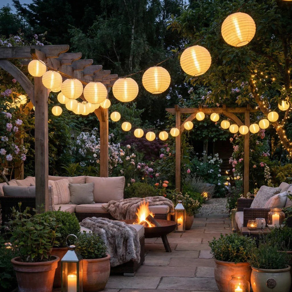 Solar Lantern String Lights IP65 Waterproof Outdoor Garden Patio Decor