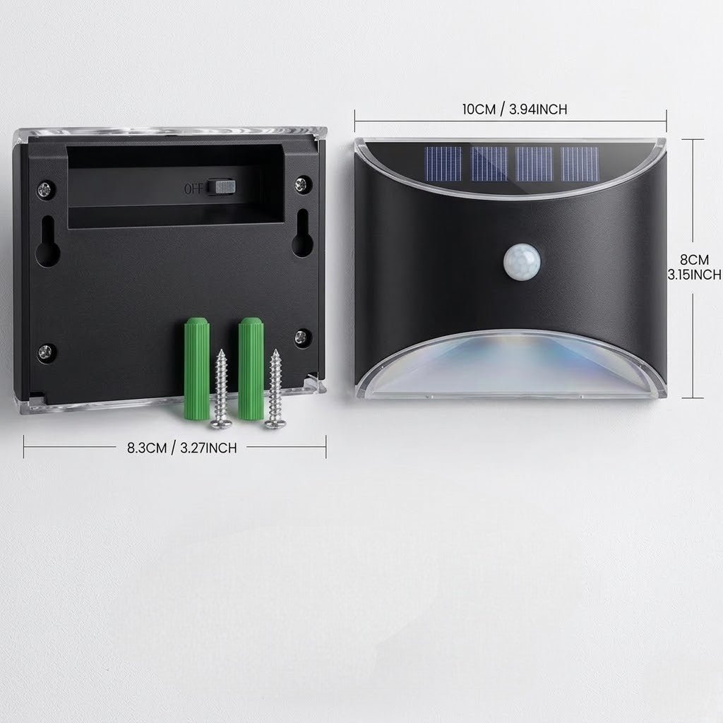 Solar Outdoor Garden Wall Light PIR Motion Sensor IP65 Waterproof Lamp - Tegulane Global