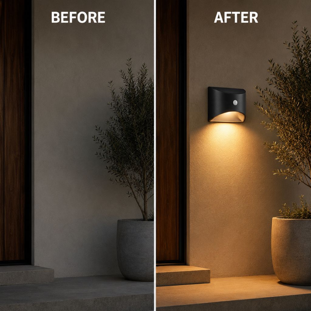 Solar Outdoor Garden Wall Light PIR Motion Sensor IP65 Waterproof Lamp - Tegulane Global