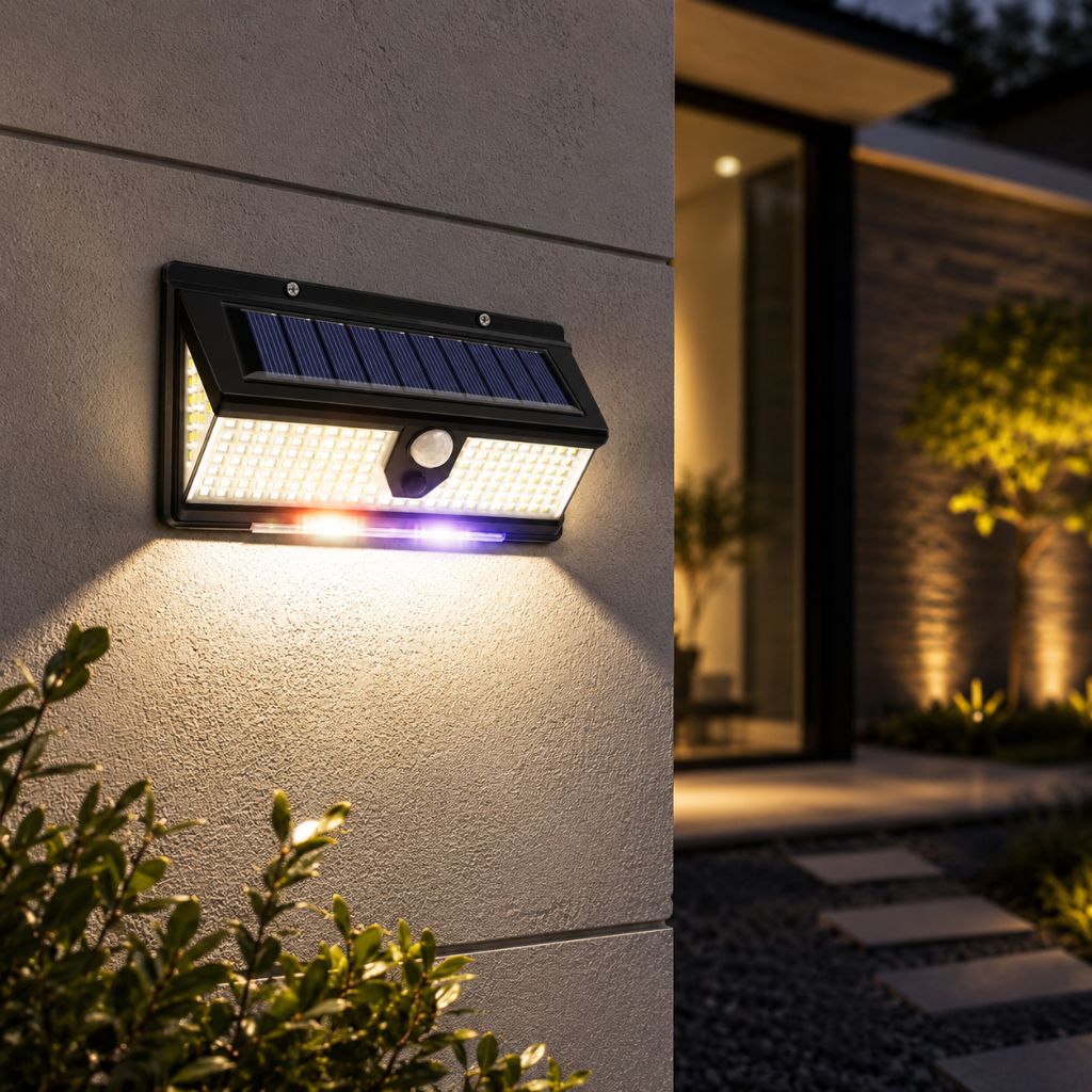 Solar Outdoor Wall Light LED PIR Motion Sensor IP65 - Tegulane Global