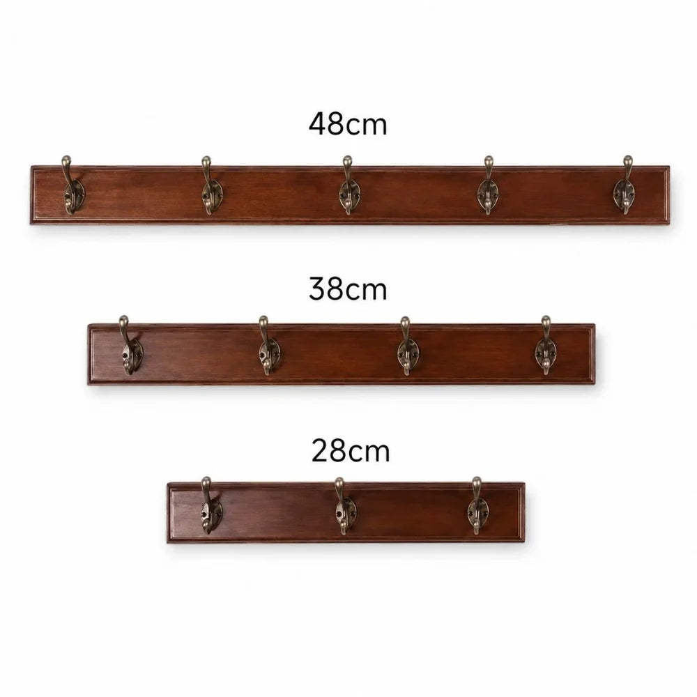 Solid Wood Wall Coats & Hats Rack with Hooks | Hallway Storage - Tegulane Global
