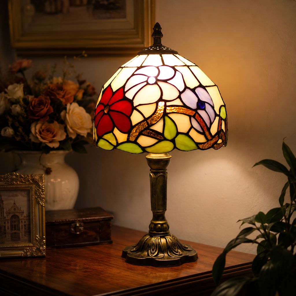 Stained Glass Colorful Desk Lamp - Tegulane Global