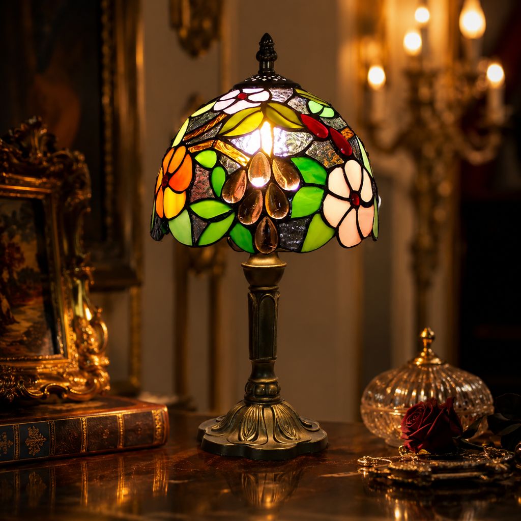 Stained Glass Colorful Desk Lamp - Tegulane Global