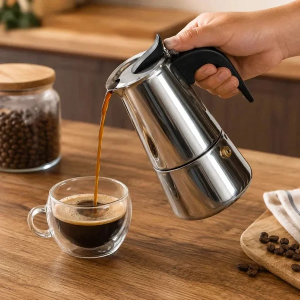 Stainless Steel Stovetop Italian Coffee Moka Pot - Tegulane Global