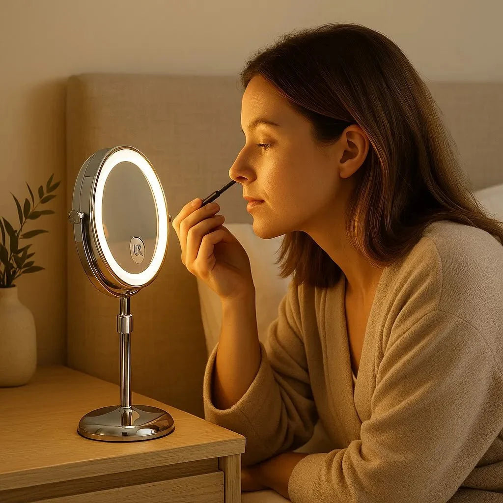 Standing LED Makeup Mirror for Bathroom - Tegulane Global