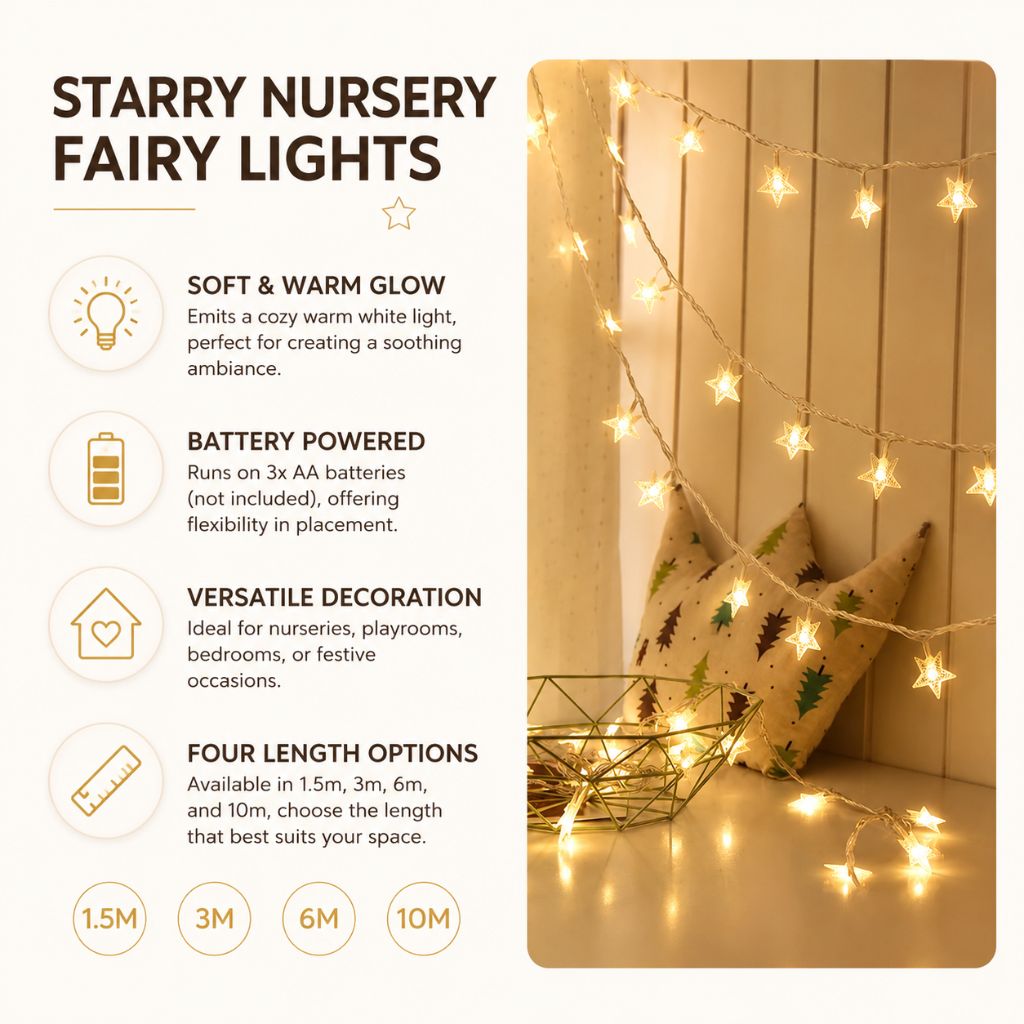 Starry Nursery Fairy Lights - Tegulane Global