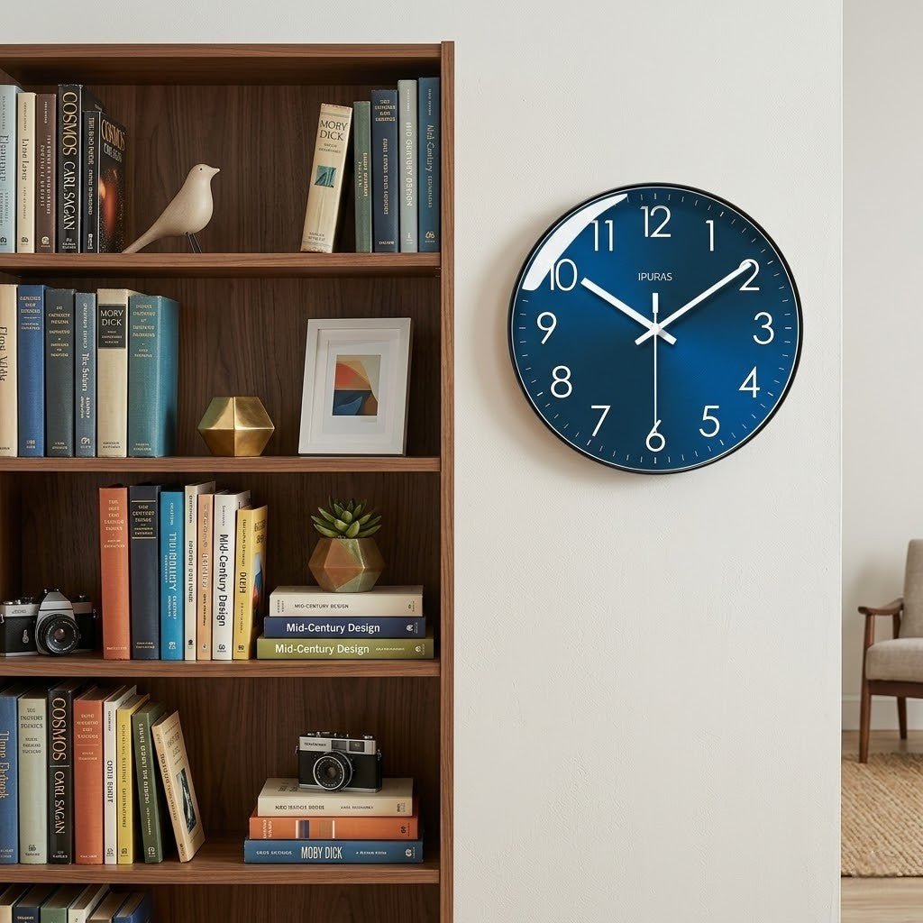 Stellar Blue Silent Quartz Modern Wall Clock - Tegulane Global