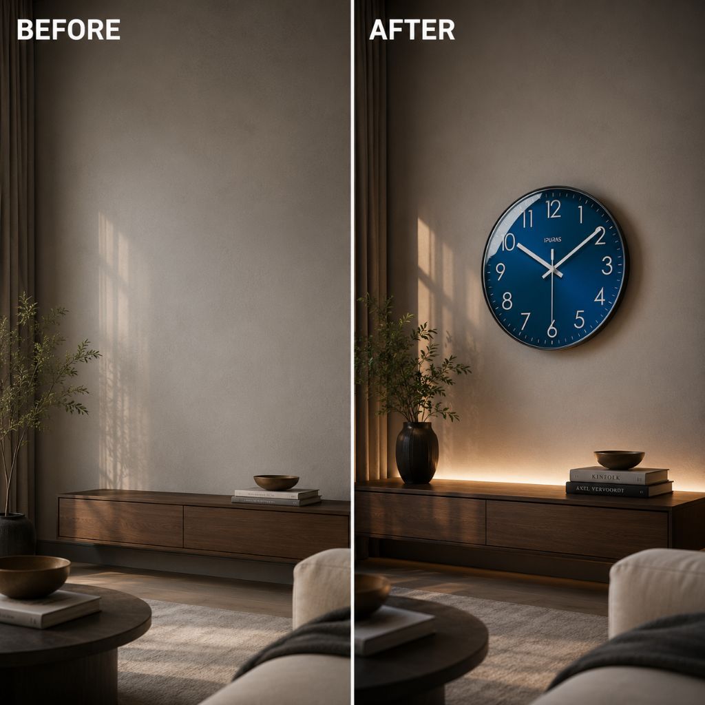 Stellar Blue Silent Quartz Modern Wall Clock - Tegulane Global