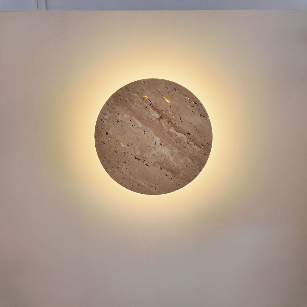 Stone-Inspired Round Wall Lamp - Tegulane Global