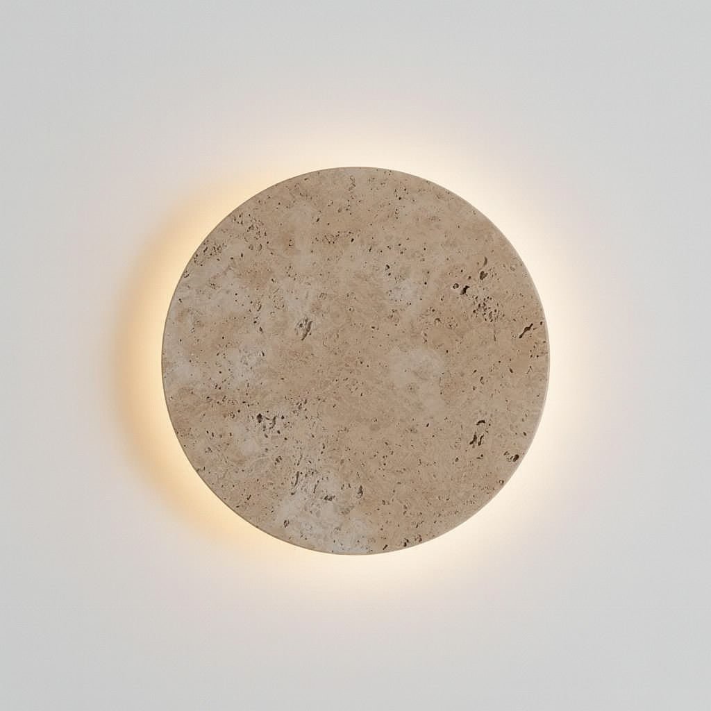 Stone-Inspired Round Wall Lamp - Tegulane Global
